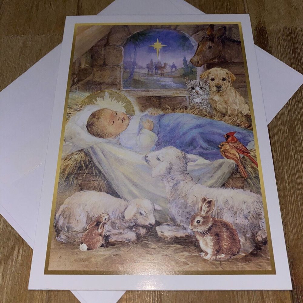 Sisters of Francis of Assisi Holy Child and Animal Christmas Greetings Card‎